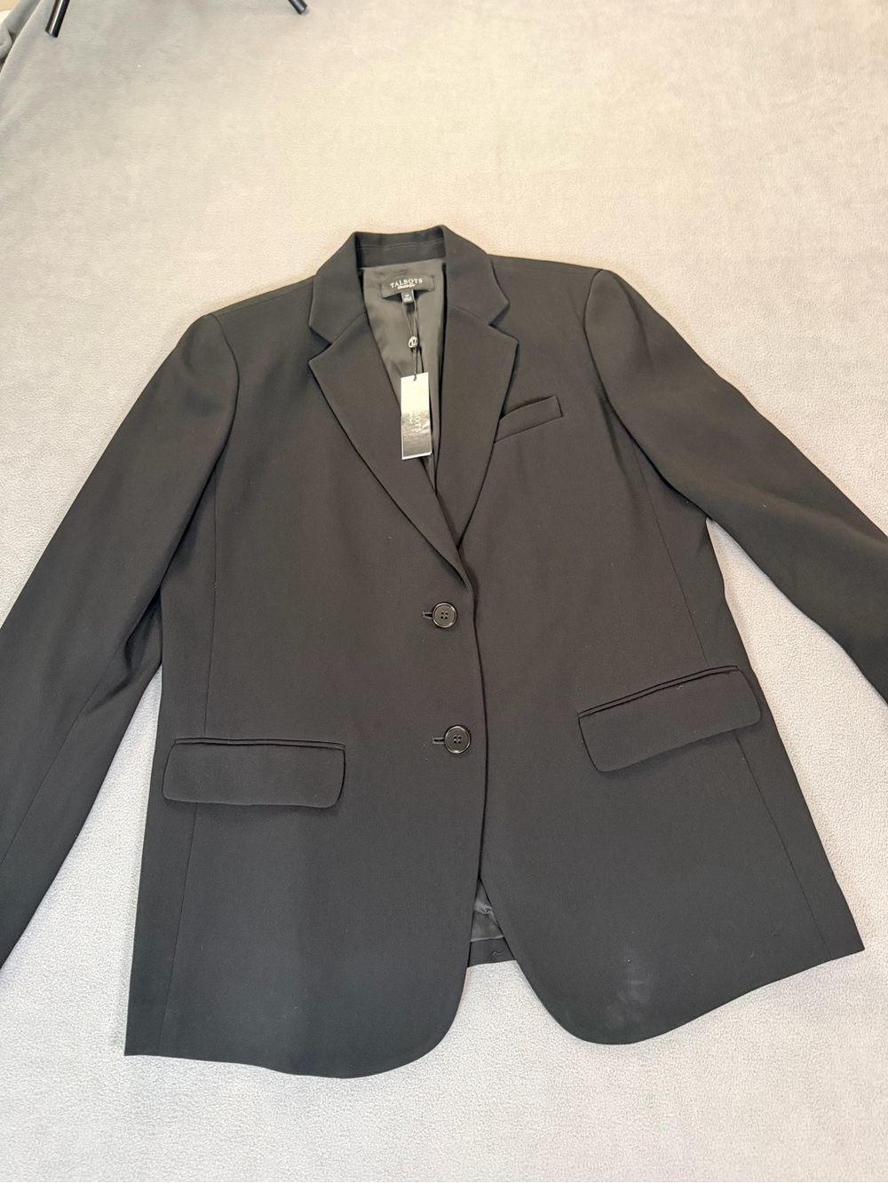 Talbots Women's The Grace Fit Classic Black Suit Jacket/Blazer- Size 14- NWT